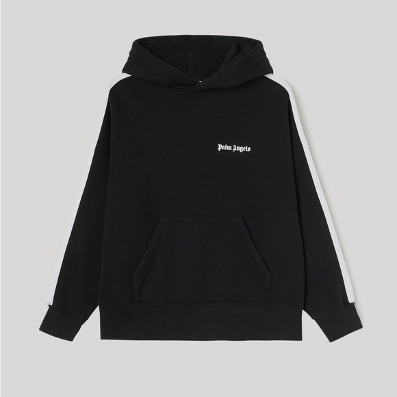 NWT Women’s Size Small Palm Angels Track Hoodie 100% Cotton In Black & White - Picture 4 of 17